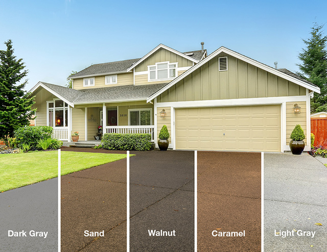 Our concrete stain comes in five color options to ensure the ideal look for your home's concrete. Our concrete stain comes in five color options to ensure the ideal look for your home's concrete.